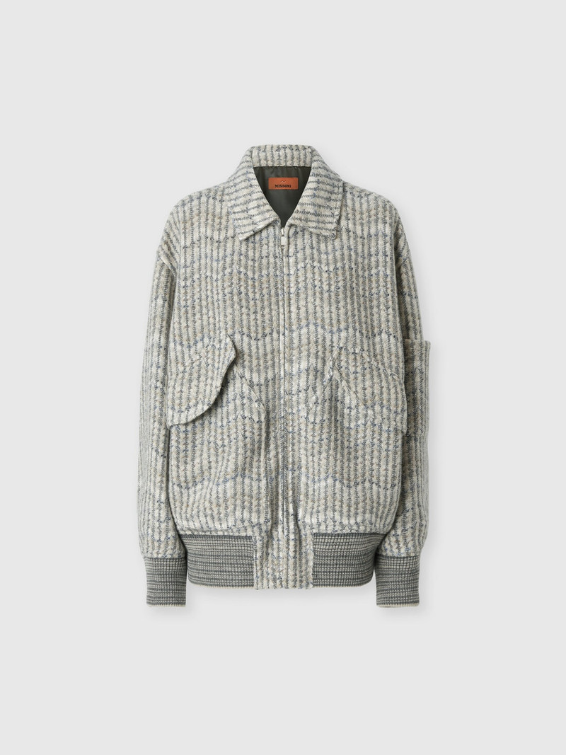 Oversized cashmere and viscose bomber 1