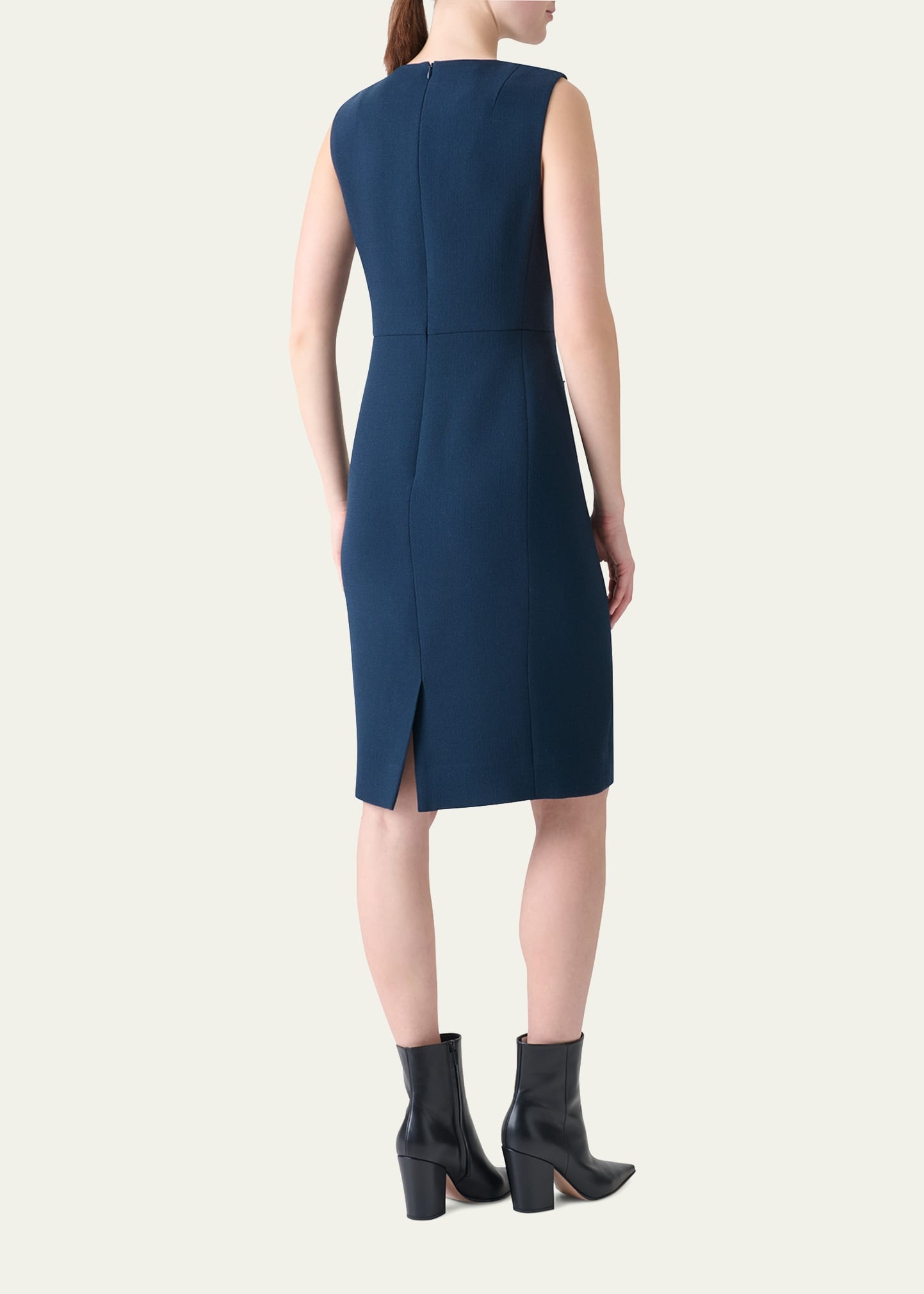 Double-Face Wool Crepe Sheath Dress - 3