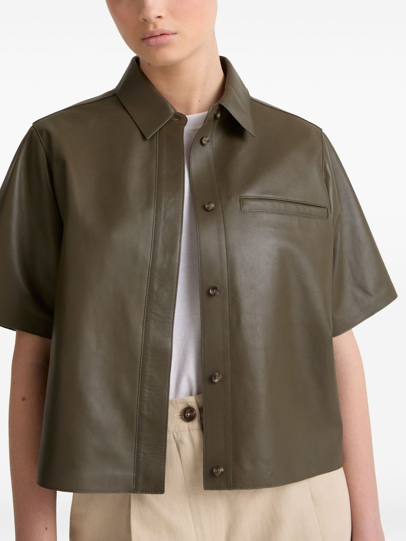 cropped leather overshirt 5