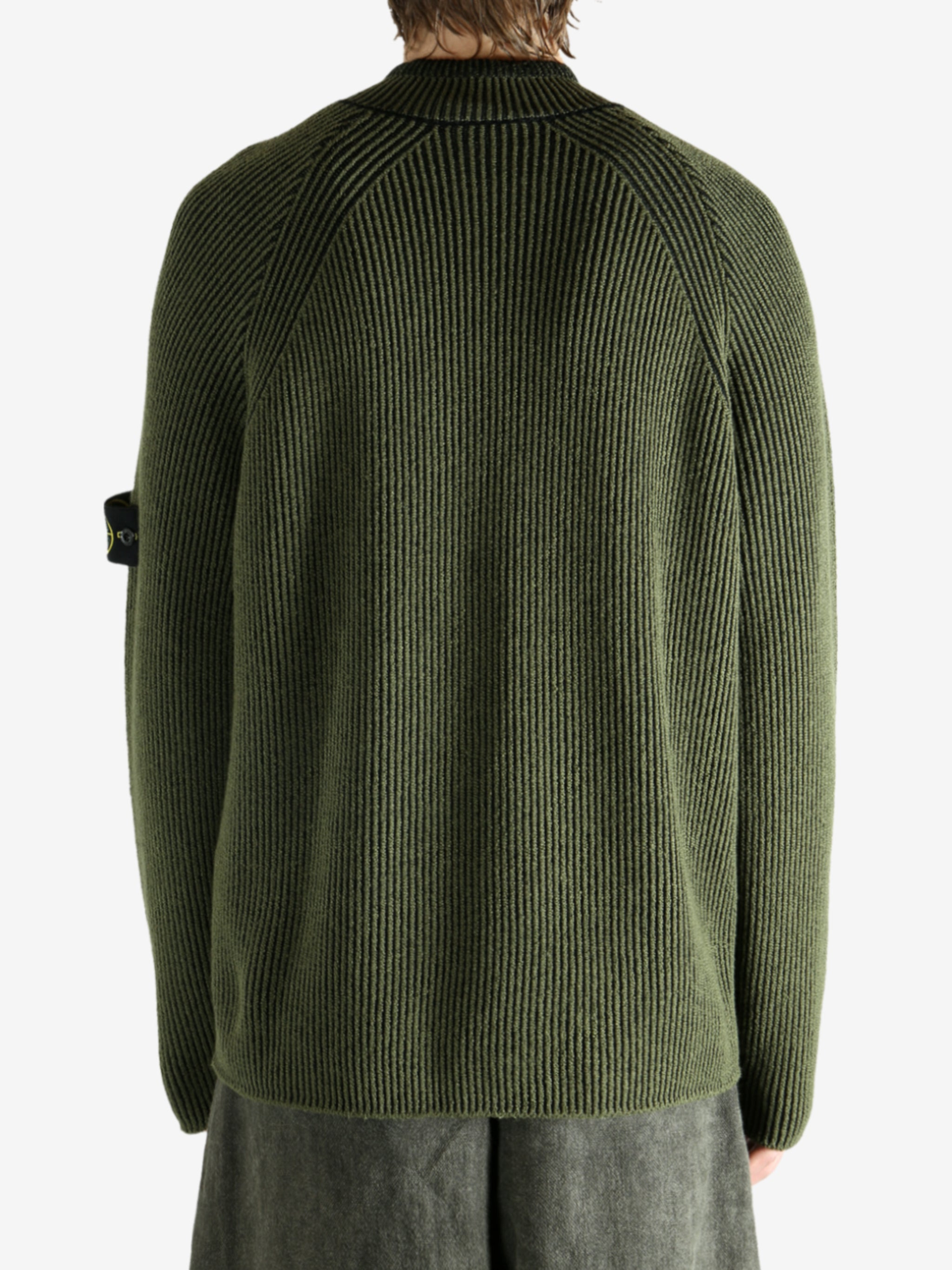 STONE ISLAND - Men Long Sleeves Half Zip Ribbed Polo Shirt - 3