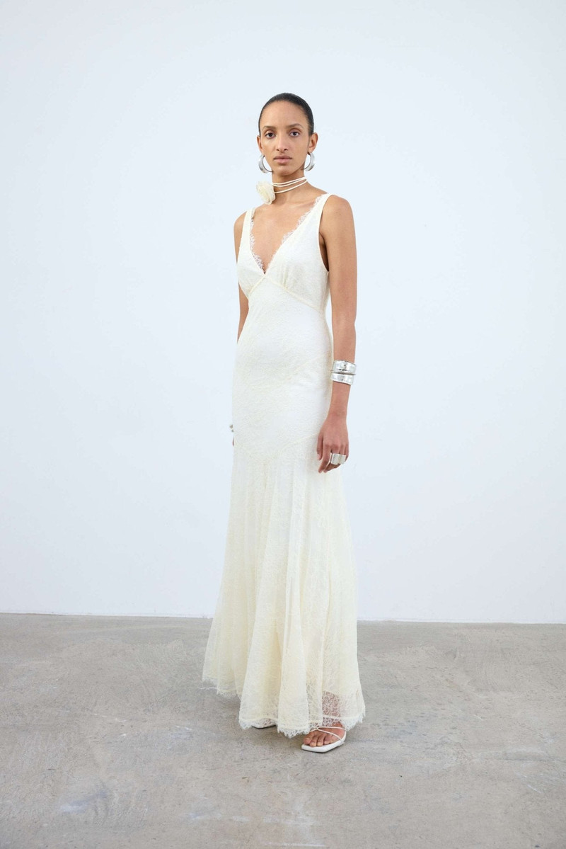 ADOLPHUS MAXI DRESS IN IVORY LACE 4