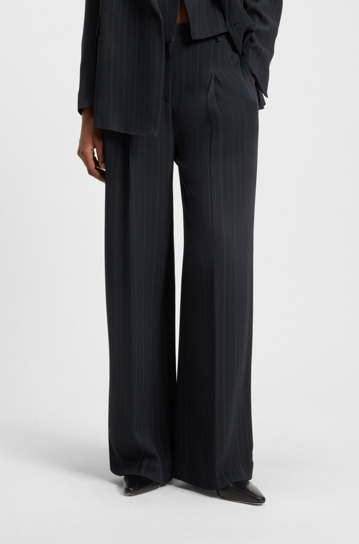 EXTRA-LONG-LENGTH PINSTRIPE TROUSERS WITH WIDE LEG - 2