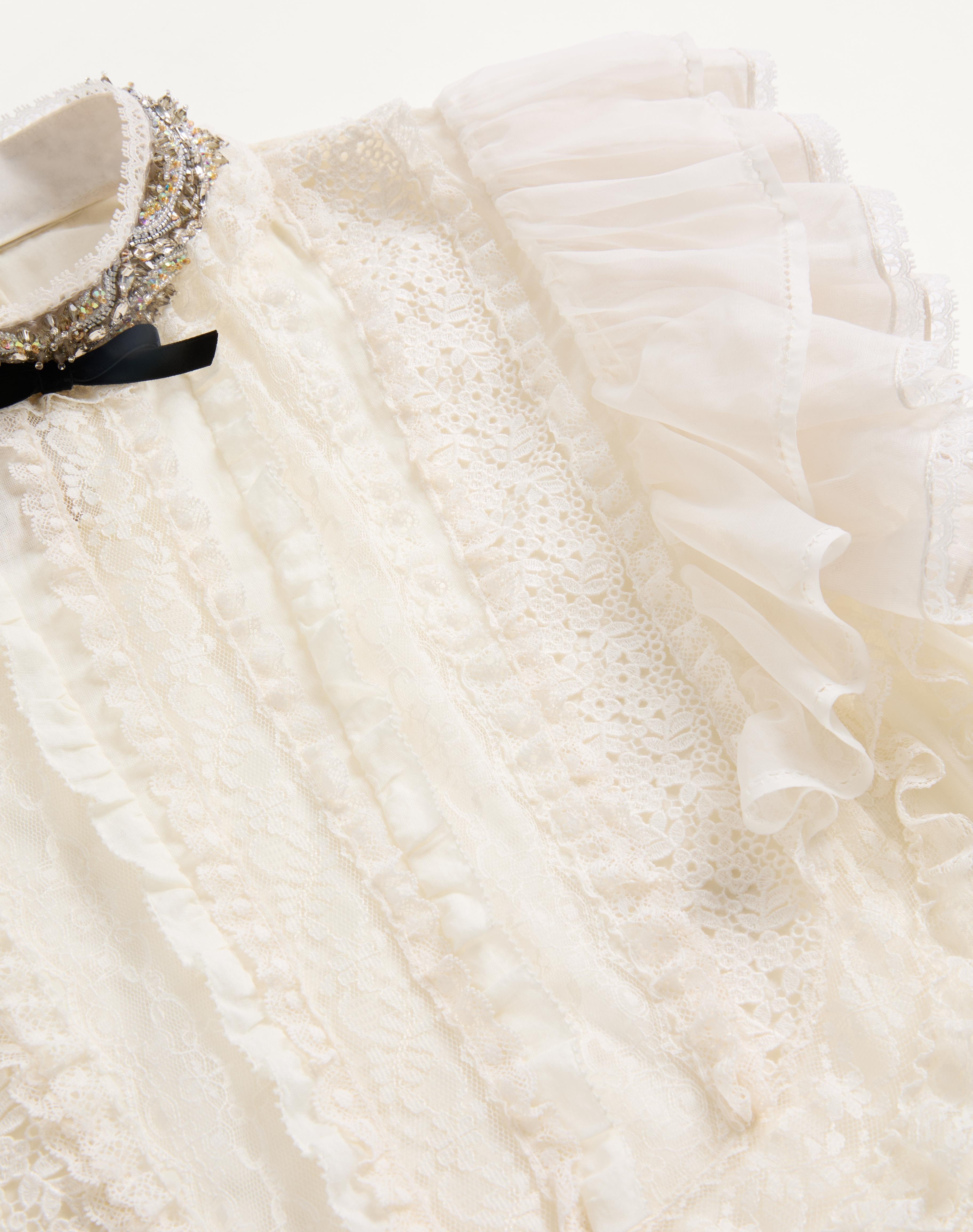 SHORT DRESS IN EMBROIDERED LIGHT LINEN - 8