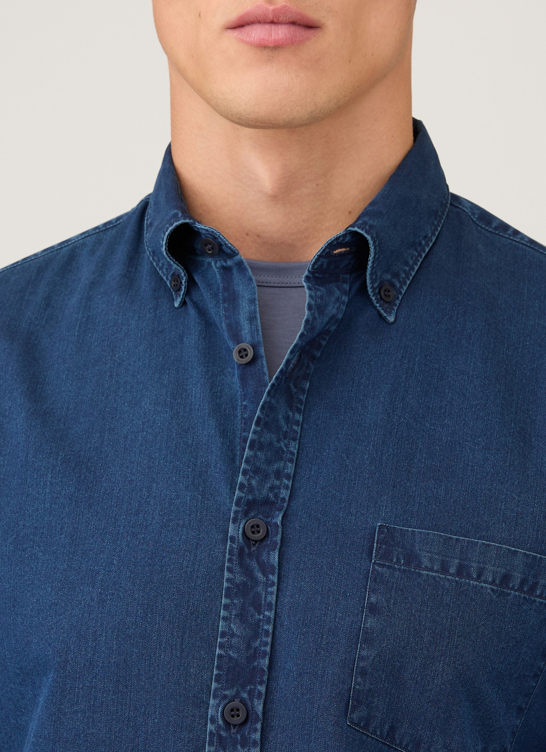 Button Down Denim Shirt - 6