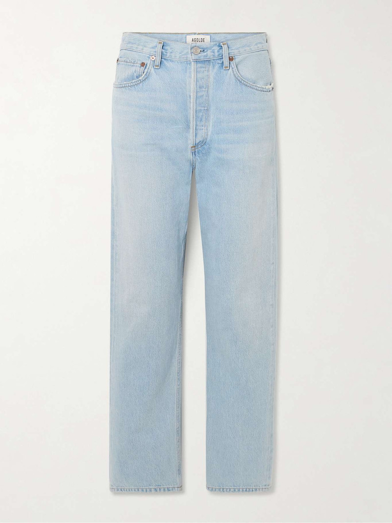 '90년대 중반 직사 청바지 빛 denim 1