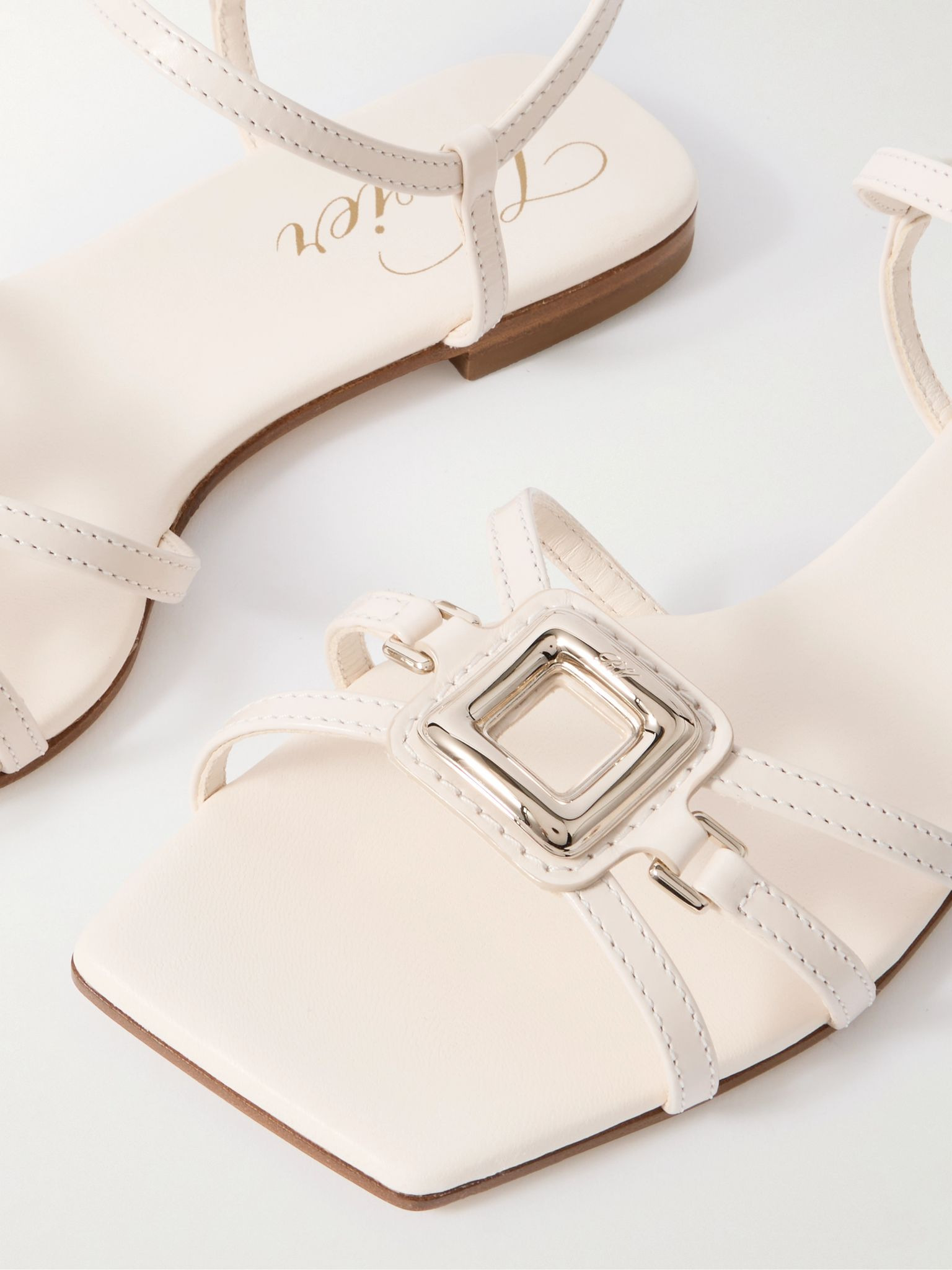 Viv' by the Sea leather sandals Cream - 4