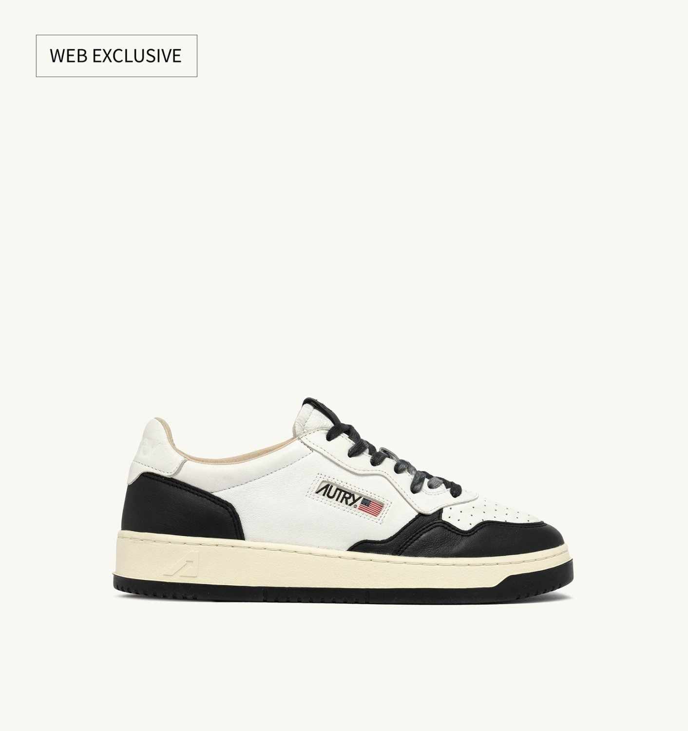 MEDALIST LOW SNEAKERS IN WHITE AND BLACK LEATHER - 1