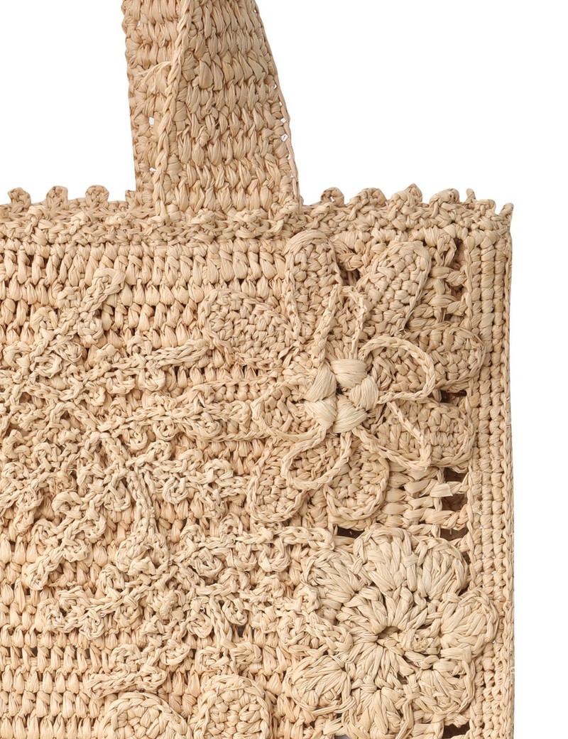 FLORAL RAFFIA MINI TOTE 4