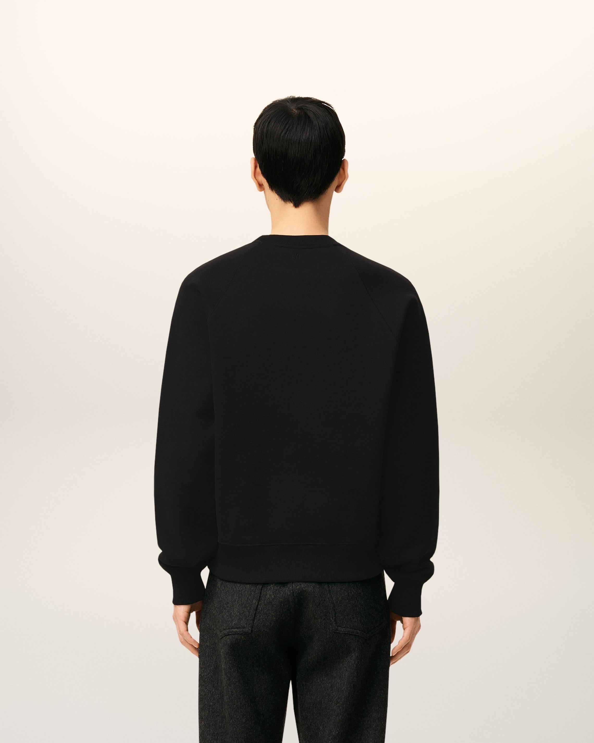 BLACK COTTON AMI DE COEUR SWEATSHIRT - 5