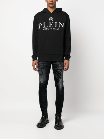 PHILIPP PLEIN logo-print cotton hoodie outlook