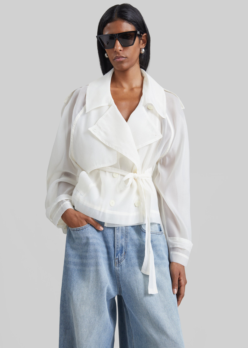 Asola Sheer Short Trench - Ivory 6