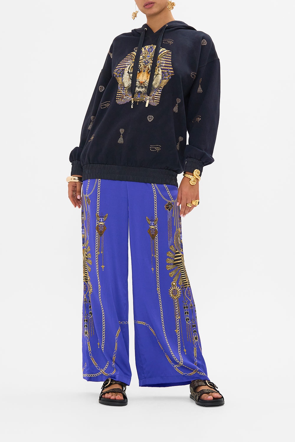 SILK BAND OVERSIZED HOODIE WITH POCKETS - 7