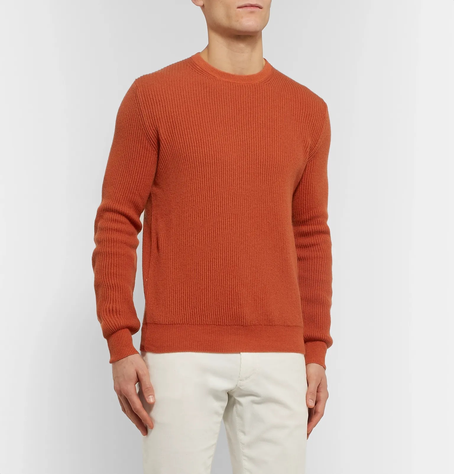 Ribbed Cashmere Sweater - 10