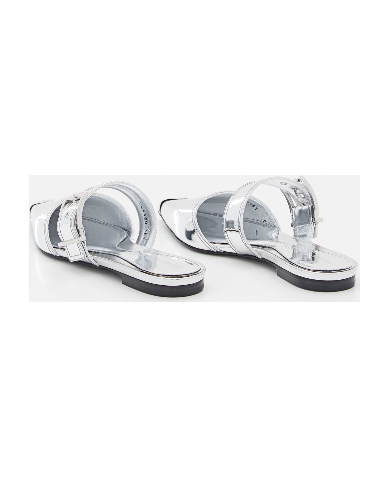 Mirror Pointed Open Back Sandals - 3