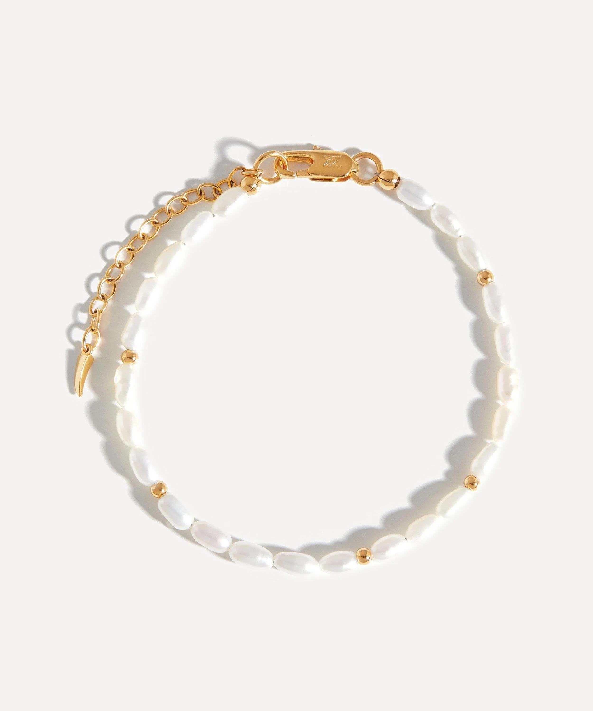 18ct Gold-Plated Seed Pearl Beaded Bracelet - 1