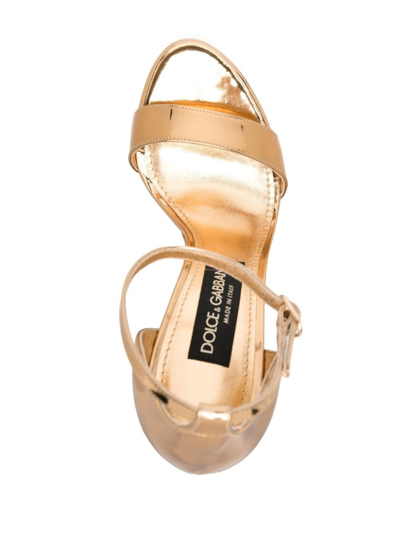 145mm metallic-finish leather sandals 4