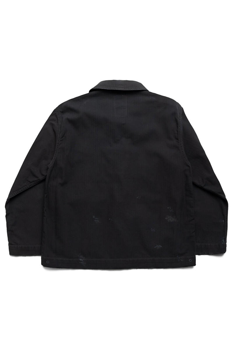 FULLCOUNT USN Shawl Collar Herringbone Coverall - VE Black outlook