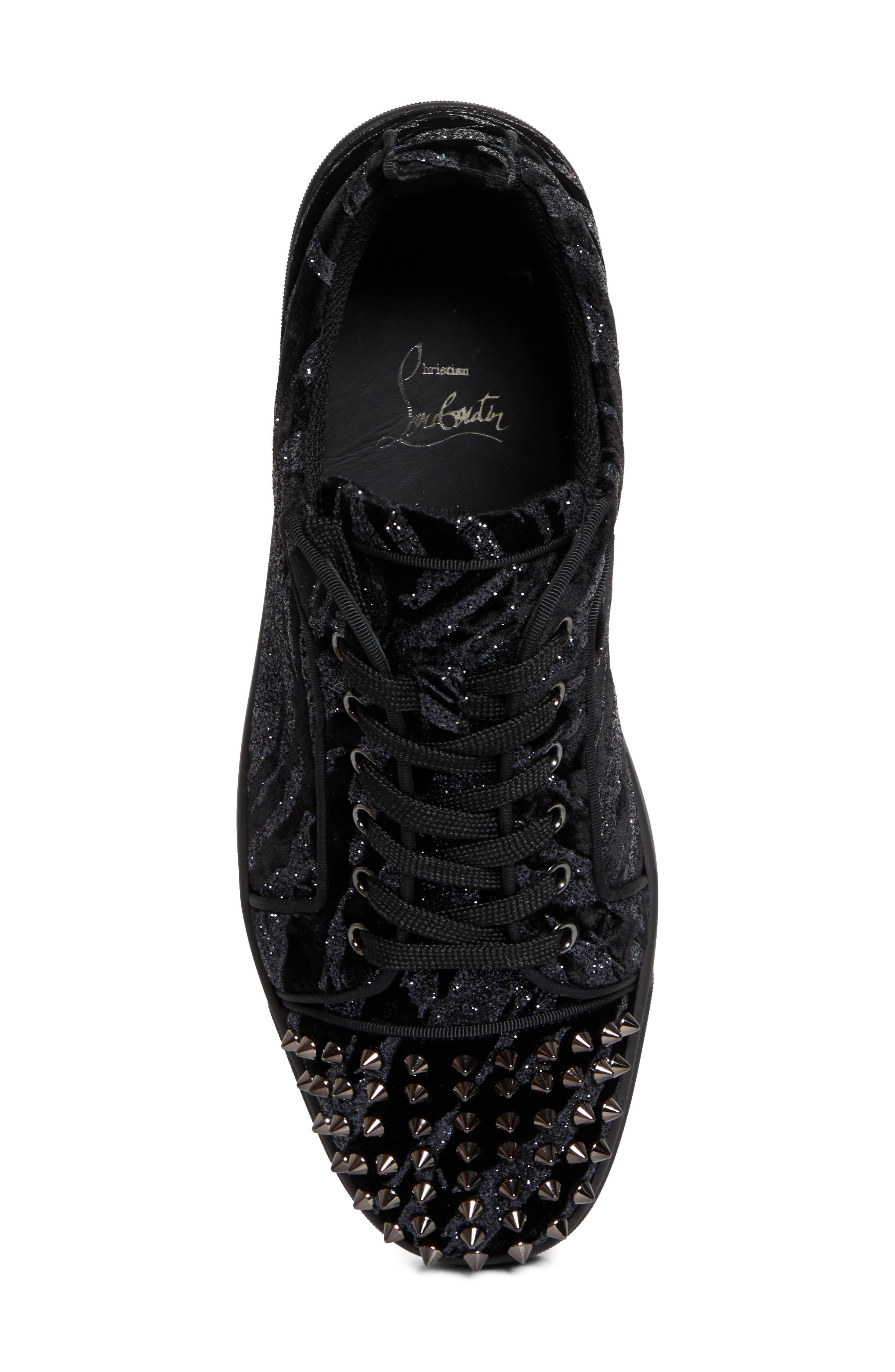 Christian Louboutin Louis Junior Spikes Orlato Sneaker in Black at Nordstrom - 5