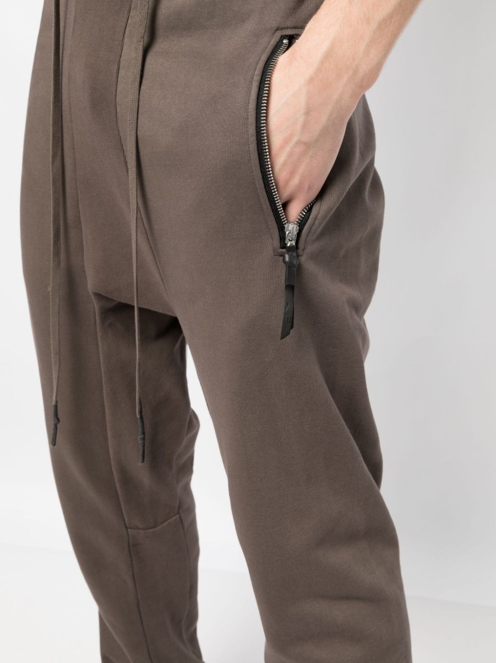 panelled tapered cotton track pants - 5