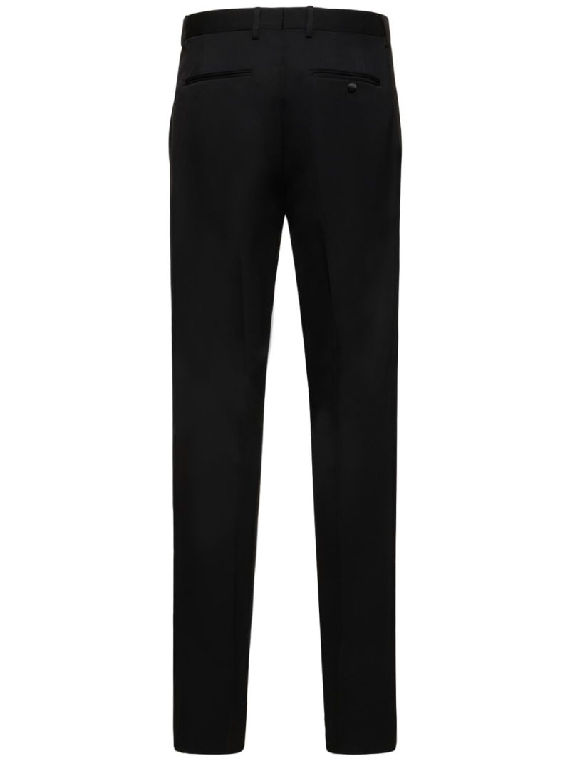Lanvin Cigarette fit wool tuxedo pants outlook