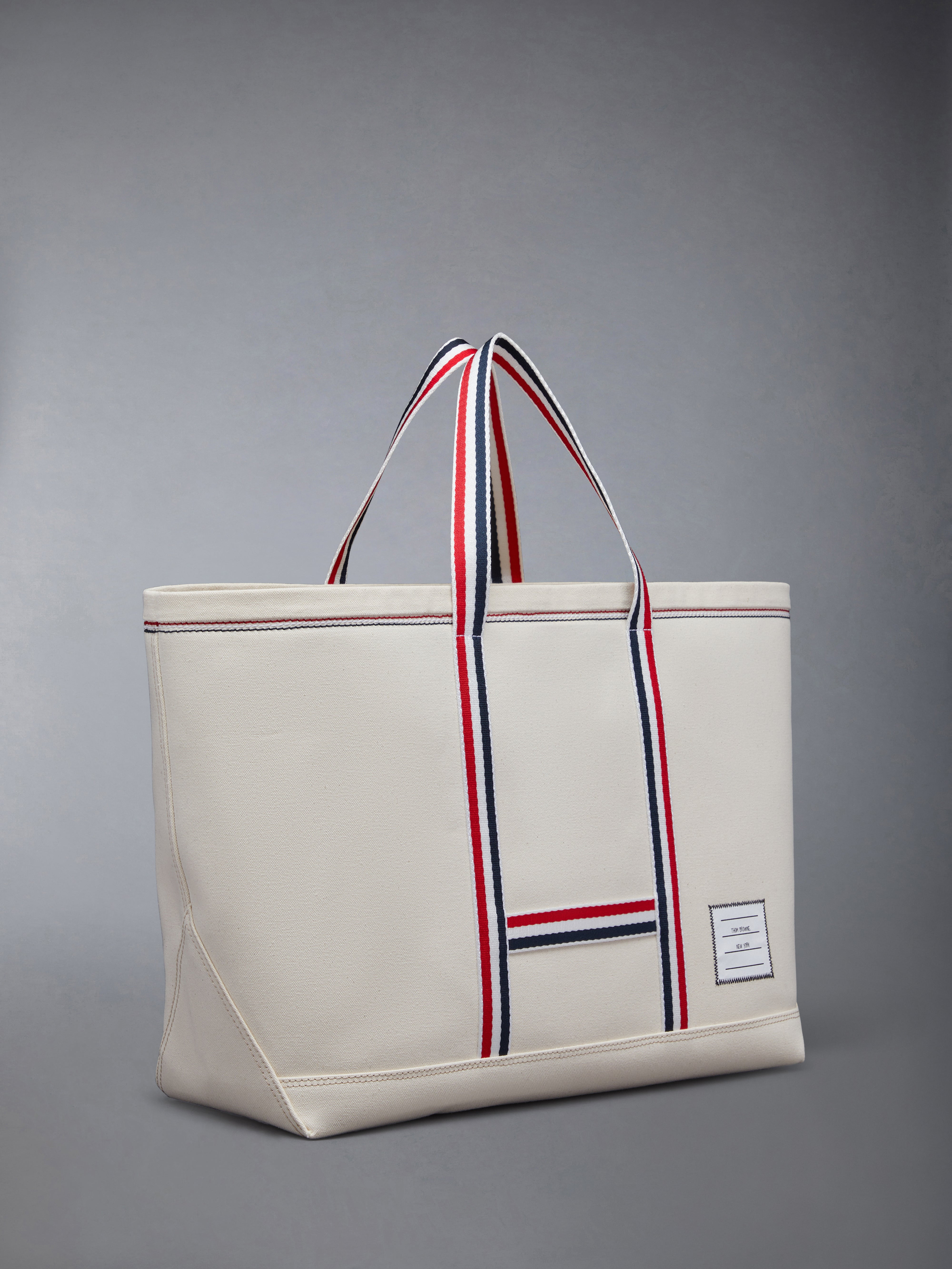 Off White Double Face Cotton Canvas Medium Tool Tote Bag - 2