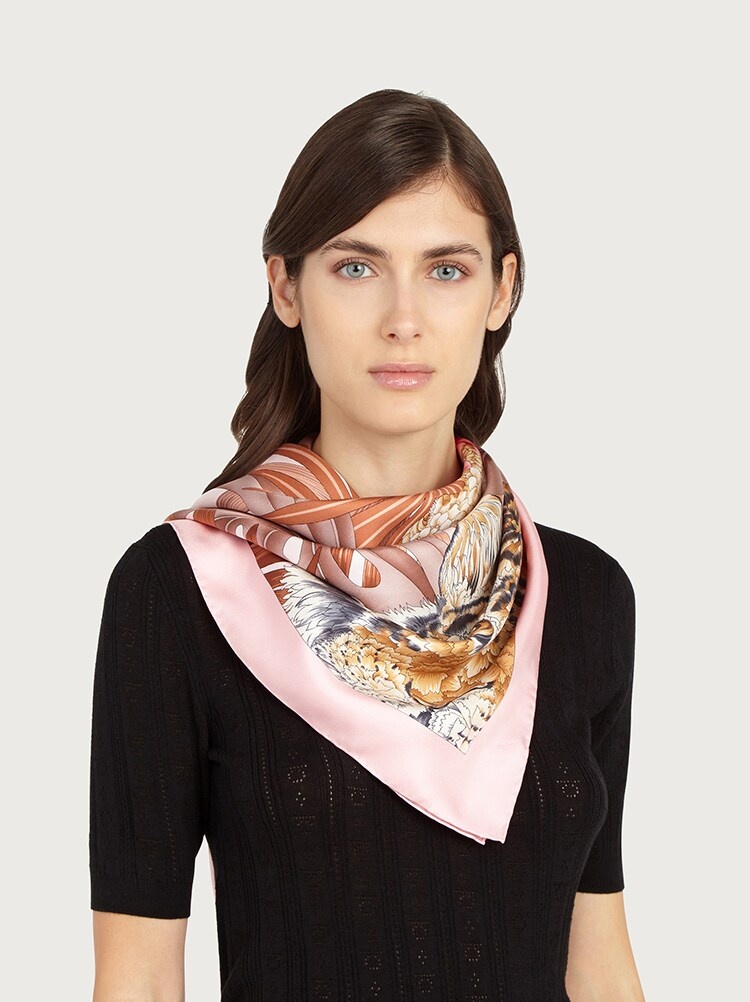 FORESTA PRINT SILK FOULARD - 2
