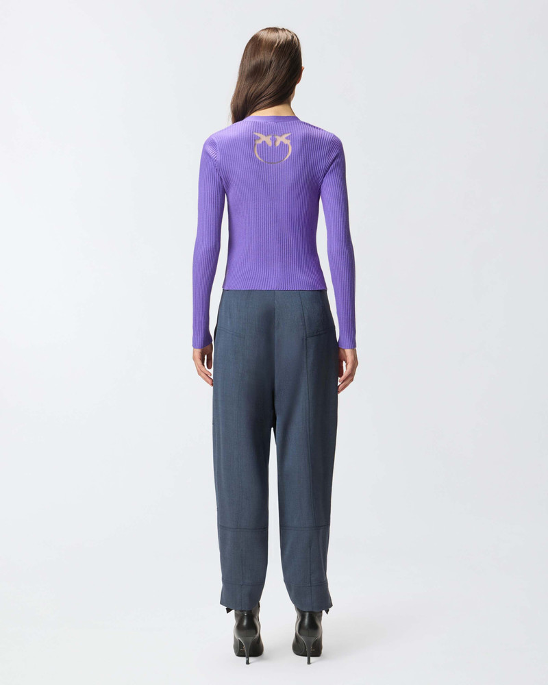 RIB-KNIT CARDIGAN WITH LOVE BIRDS LOGO 5