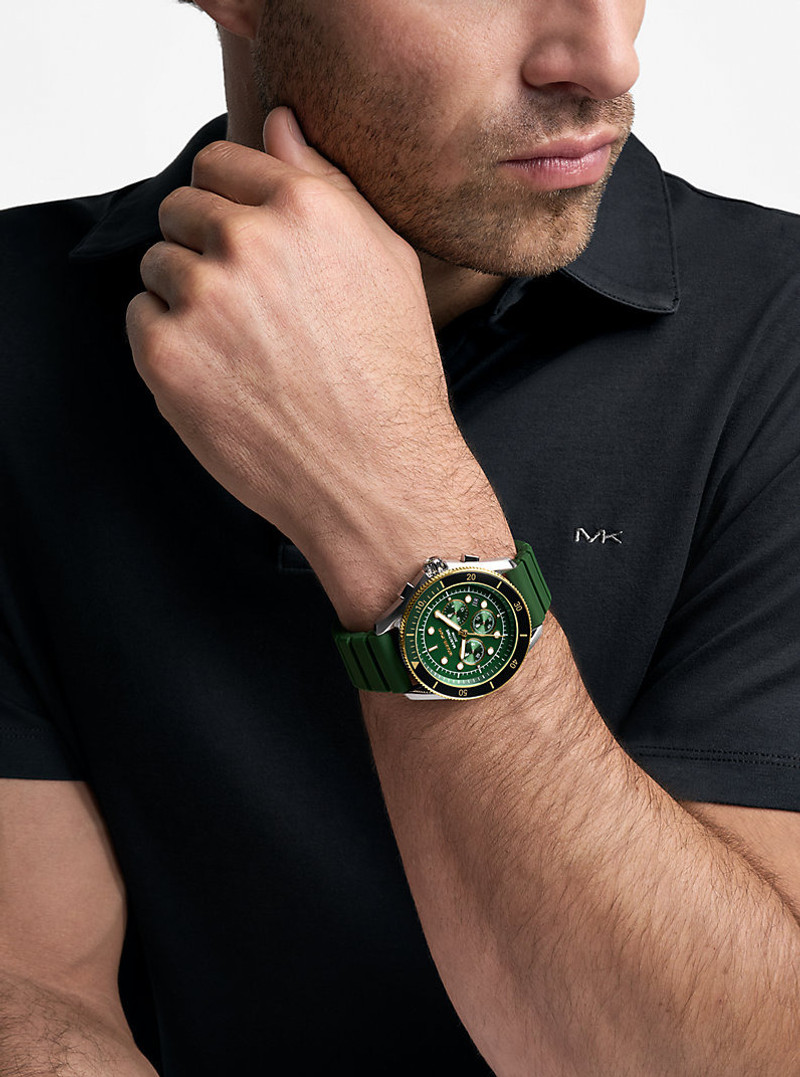 Oversized Maritime Two-Tone and Silicone Watch 4