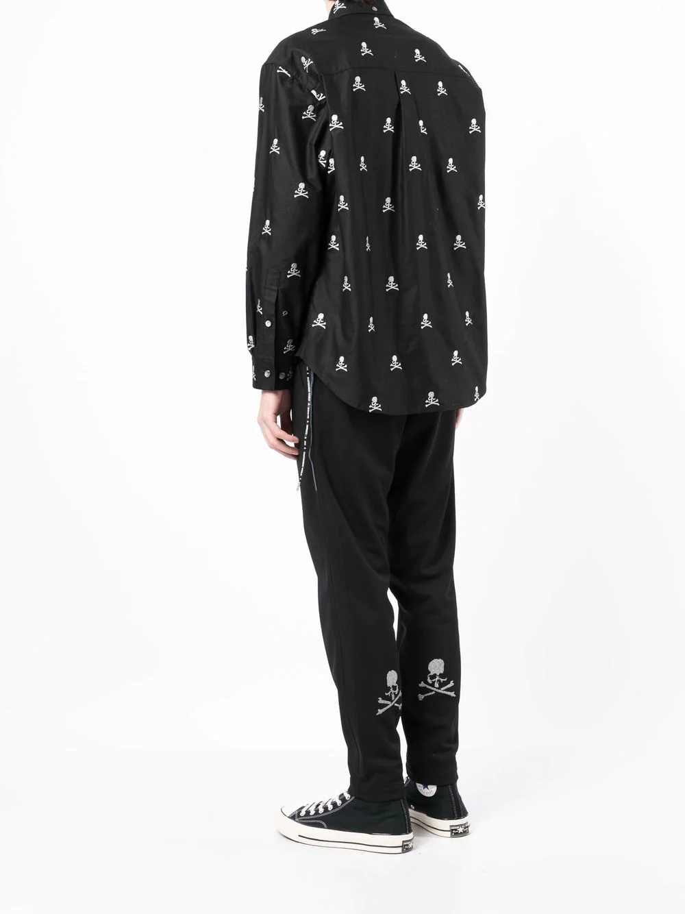embroidered-skull long-sleeve shirt - 4