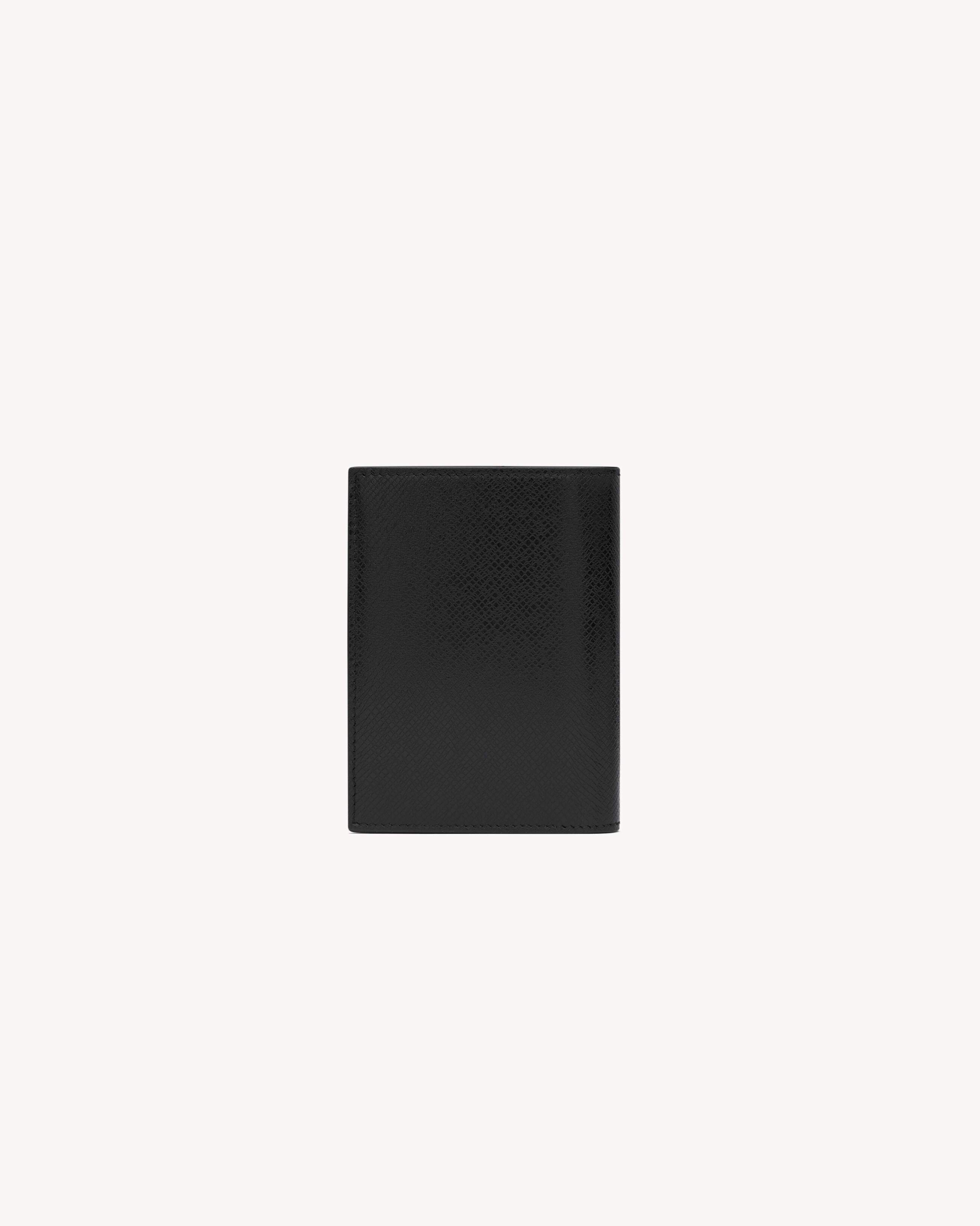 SAINT LAURENT PARIS CREDIT CARD WALLET IN COATED BARK LEATHER - 2