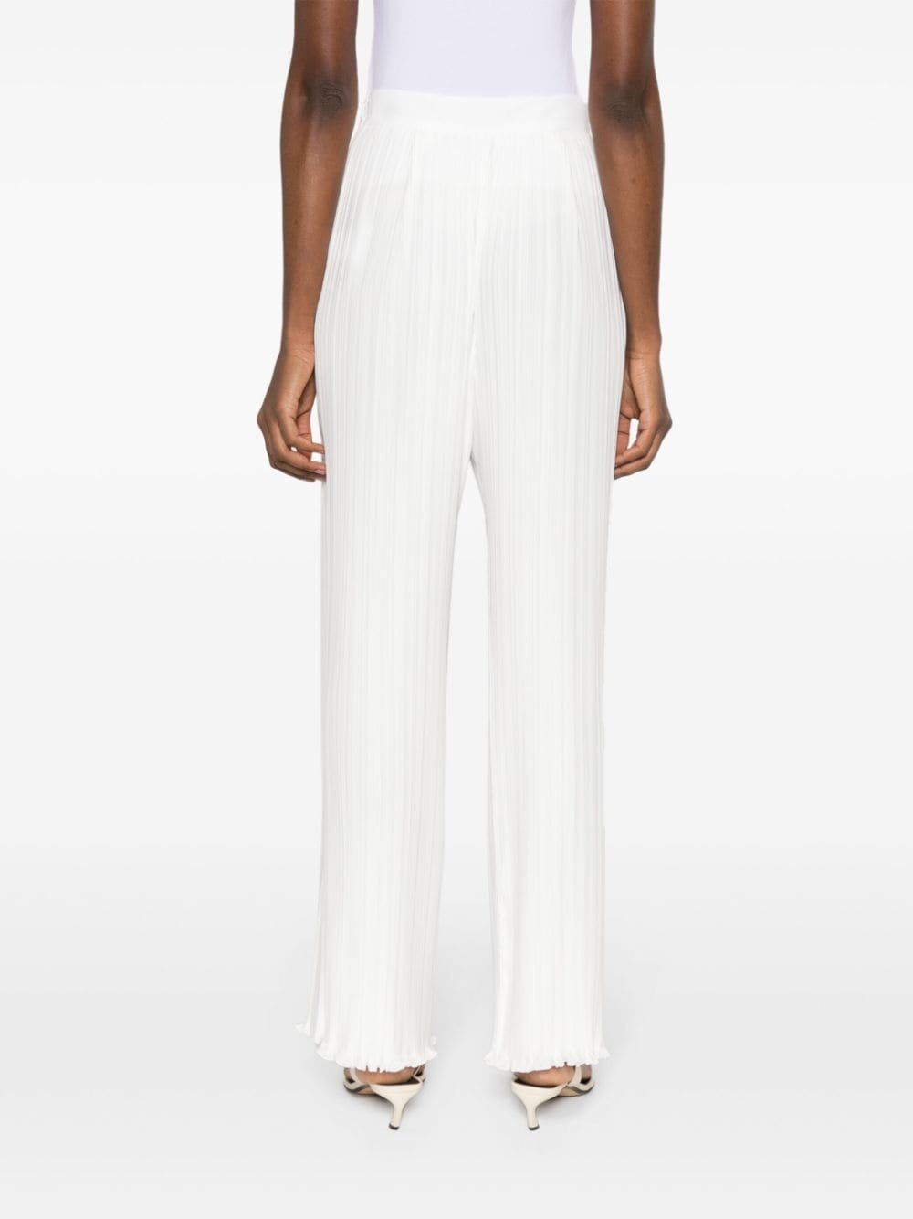 straight-leg pleated trousers - 4