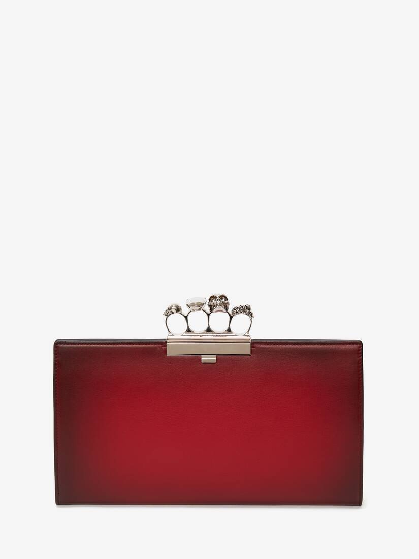 Jewelled Flat Pouch in Red - 1