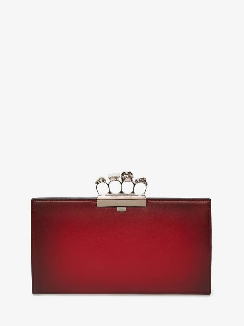 Jewelled Flat Pouch in Red 1