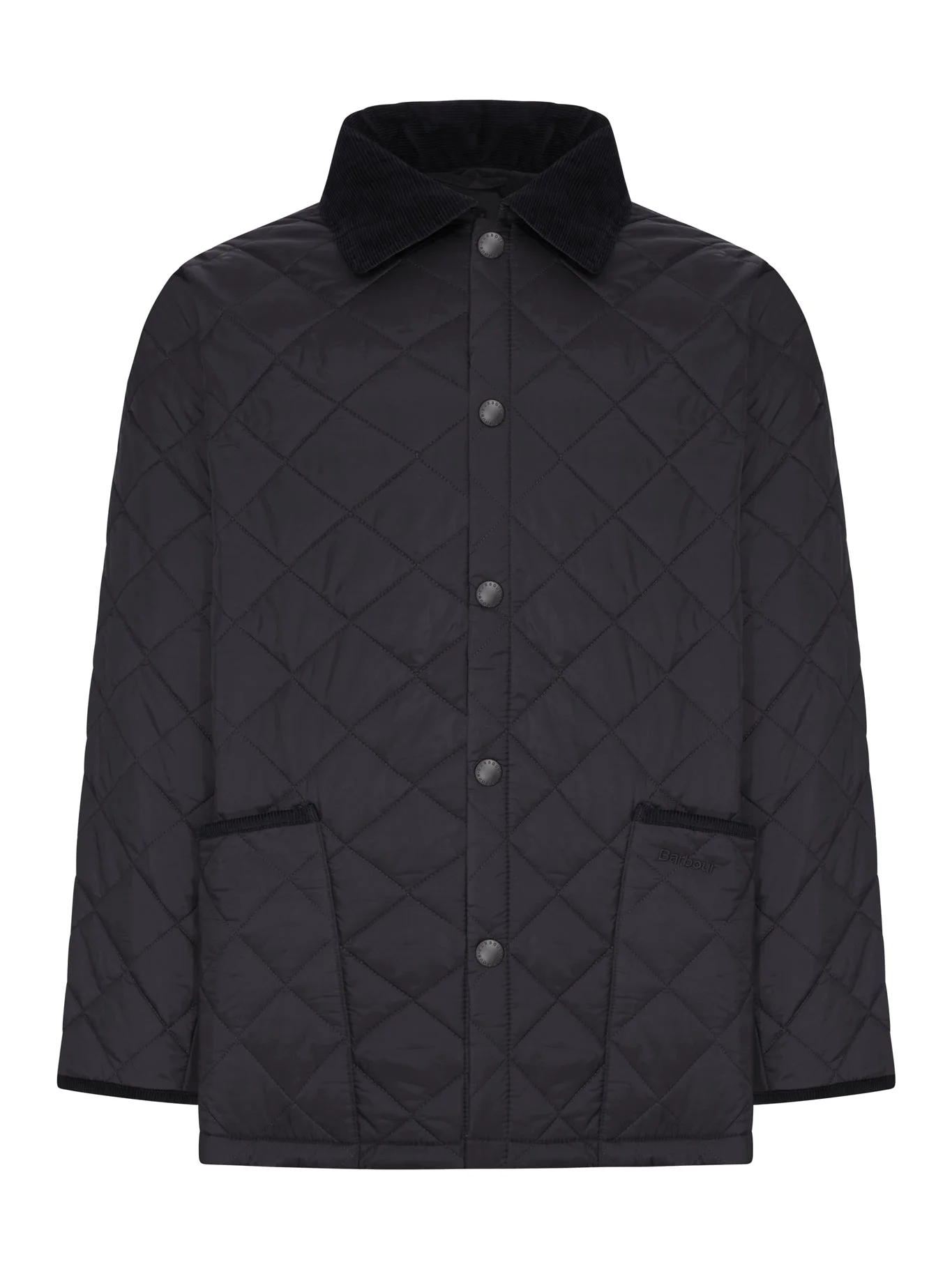 DIAMOND QUILTED JACKET WITH CONTRASTING COLLAR - 1