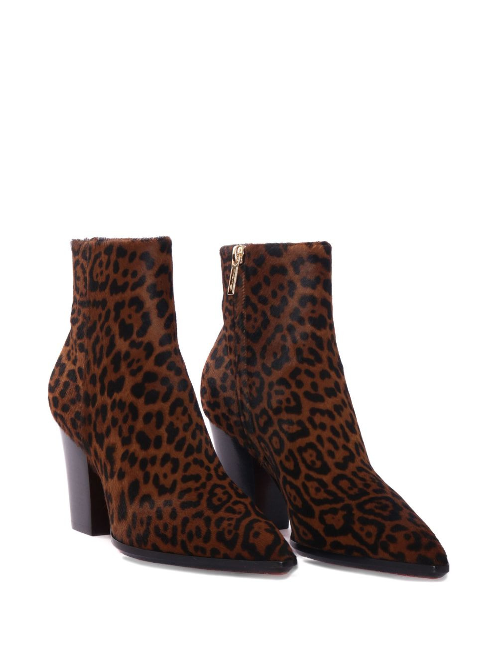 leopard-print block-heel ankle boots - 2
