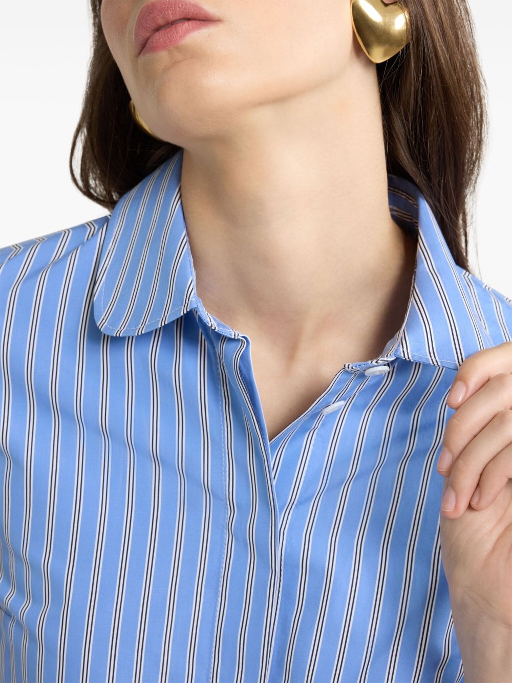 striped poplin shirt - 5
