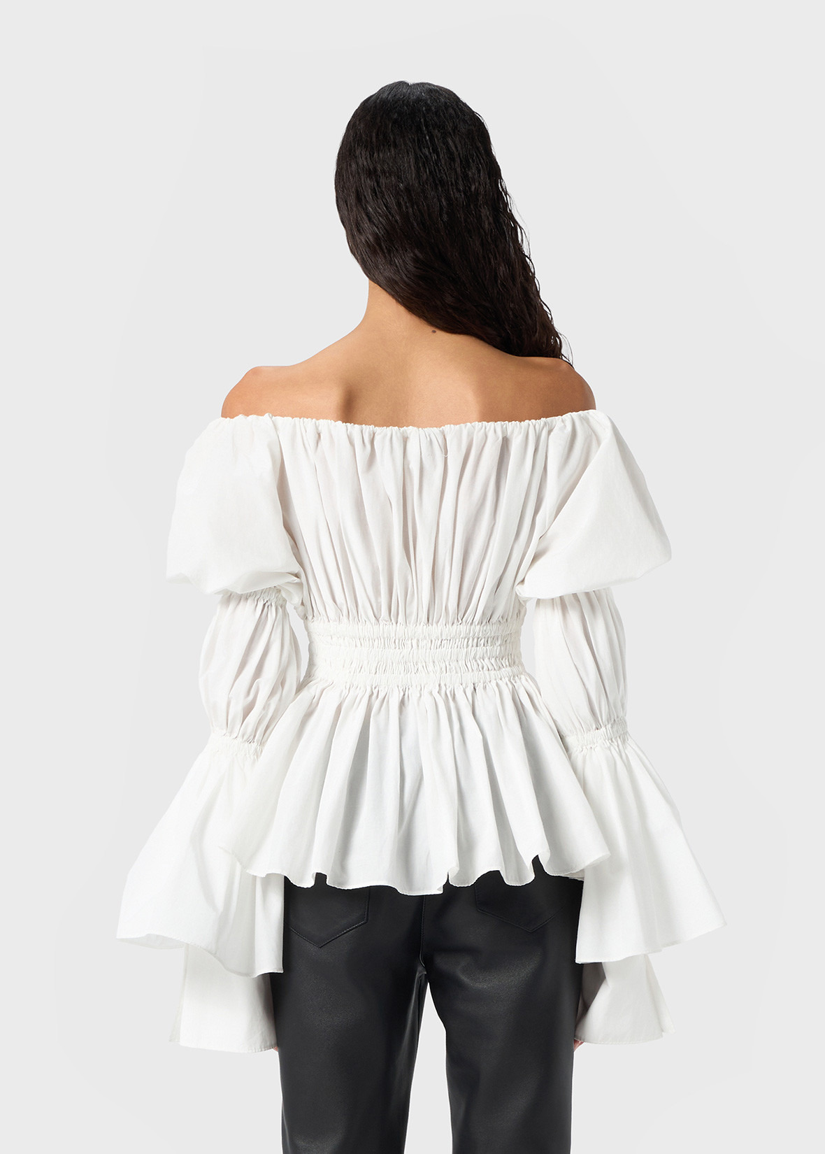 TECHNICAL FABRIC SHIRT WITH GATHERING - 4