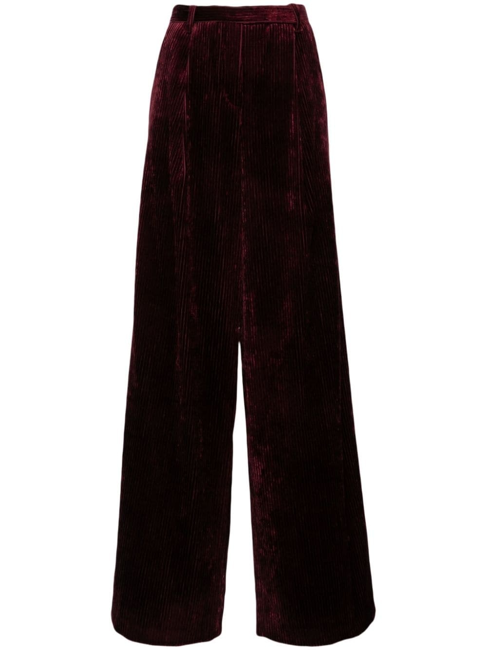 pleated wide-leg trousers - 1