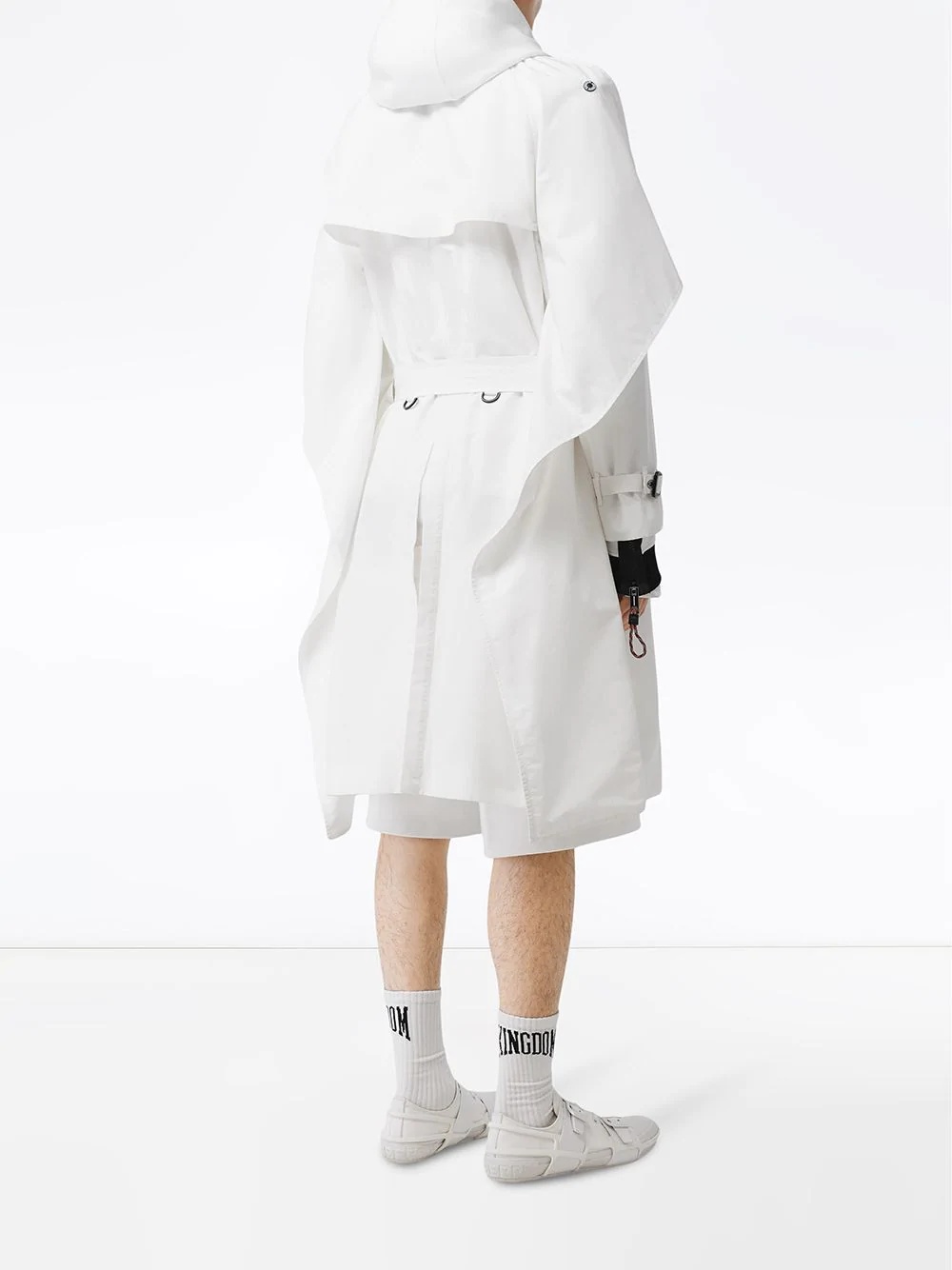 cape detail technical reconstructed trench coat - 4