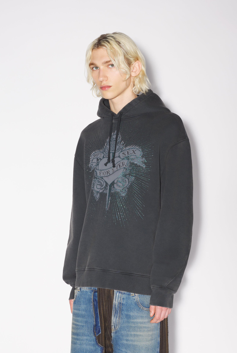 Jean Paul Gaultier THE TATTOO SAFE SEX BLACK HOODED SWEATSHIRT outlook