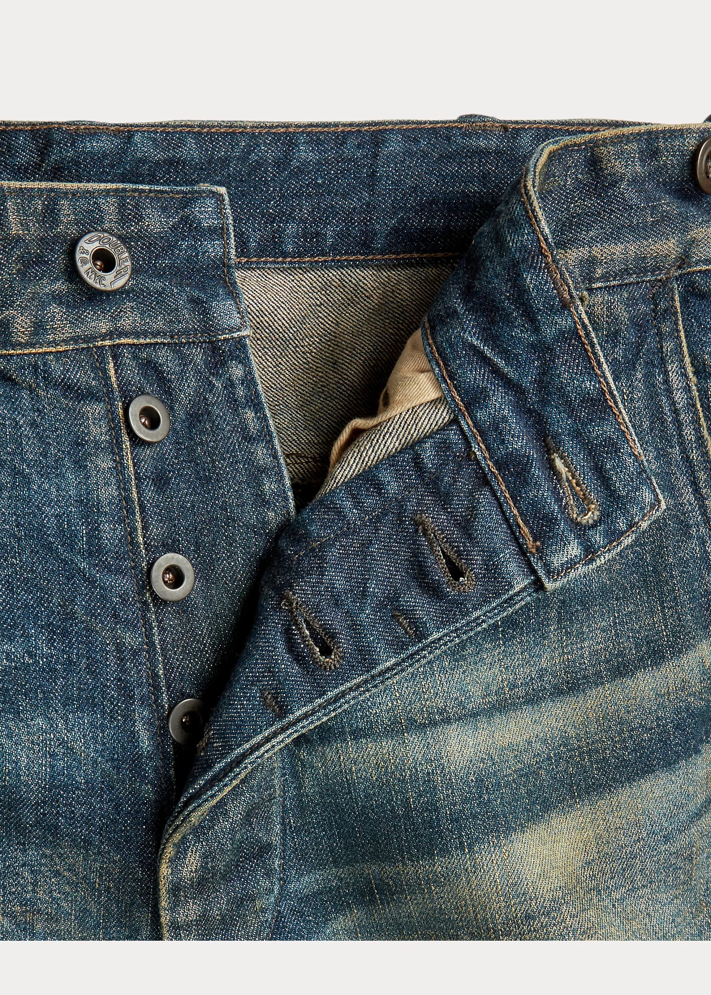 RRL delvinディストレイトdenim Straight Fit Brayton Distressed Jean