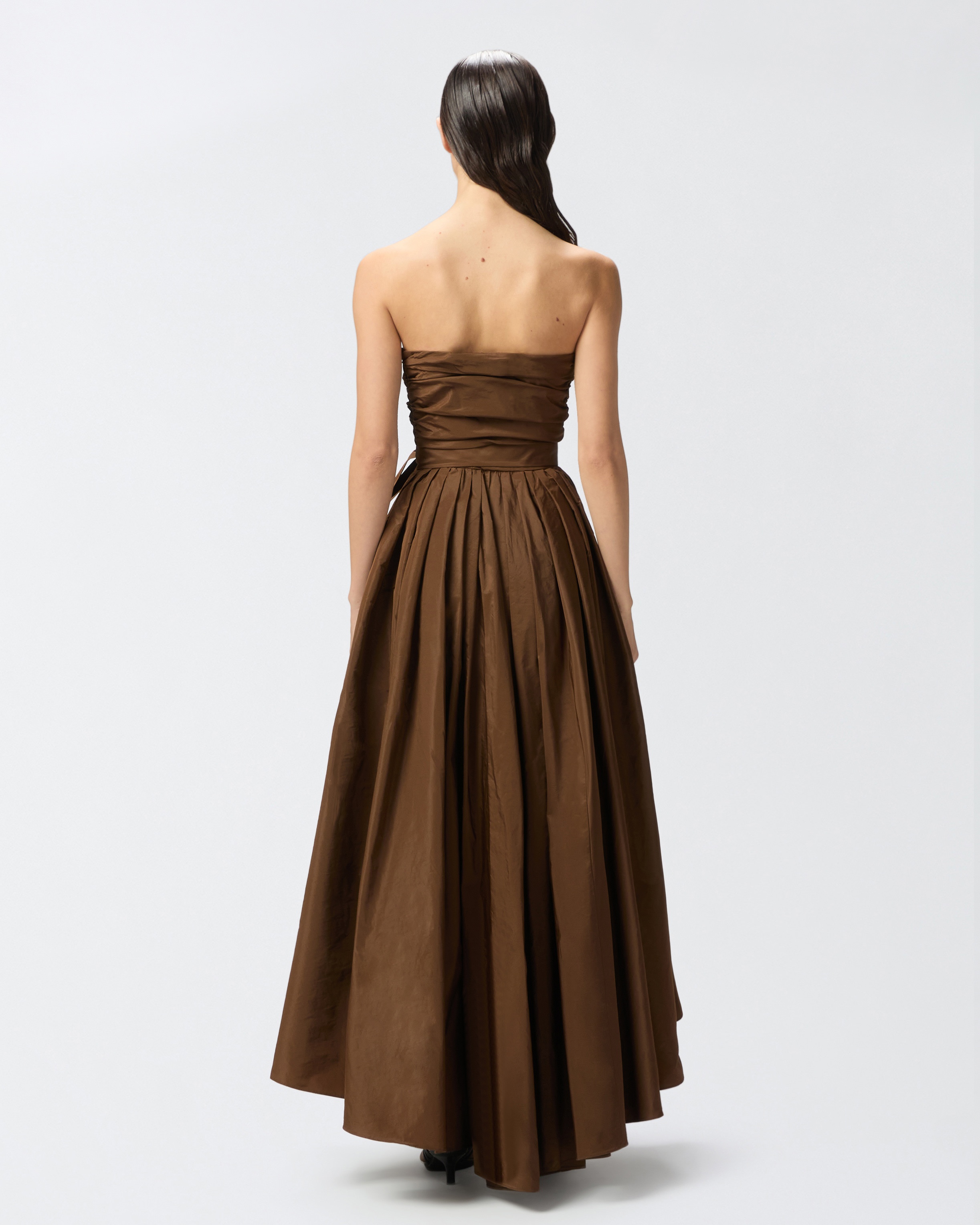 TAFFETA FORMAL DRESS WITH SWEETHEART NECKLINE - 4