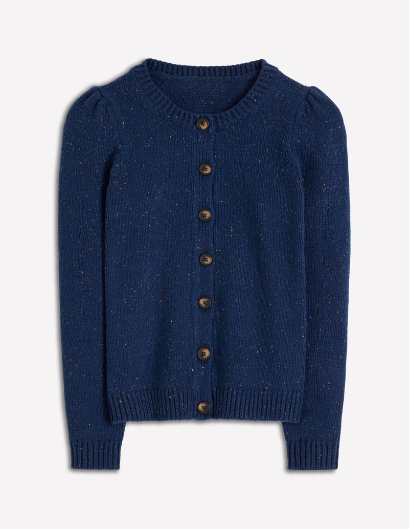 Davina Puff Sleeve Cardigan-Blue, Nep 7