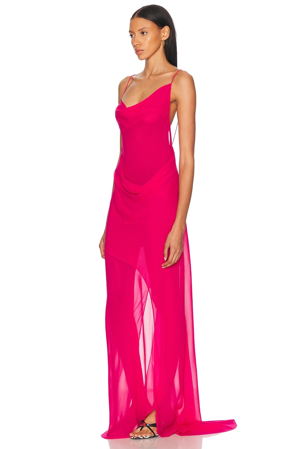 Cowl Hip Slip Dress - 3
