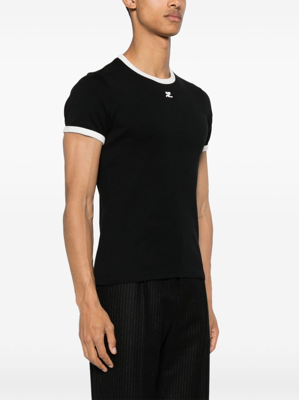 Contrast cotton T-shirt - 3