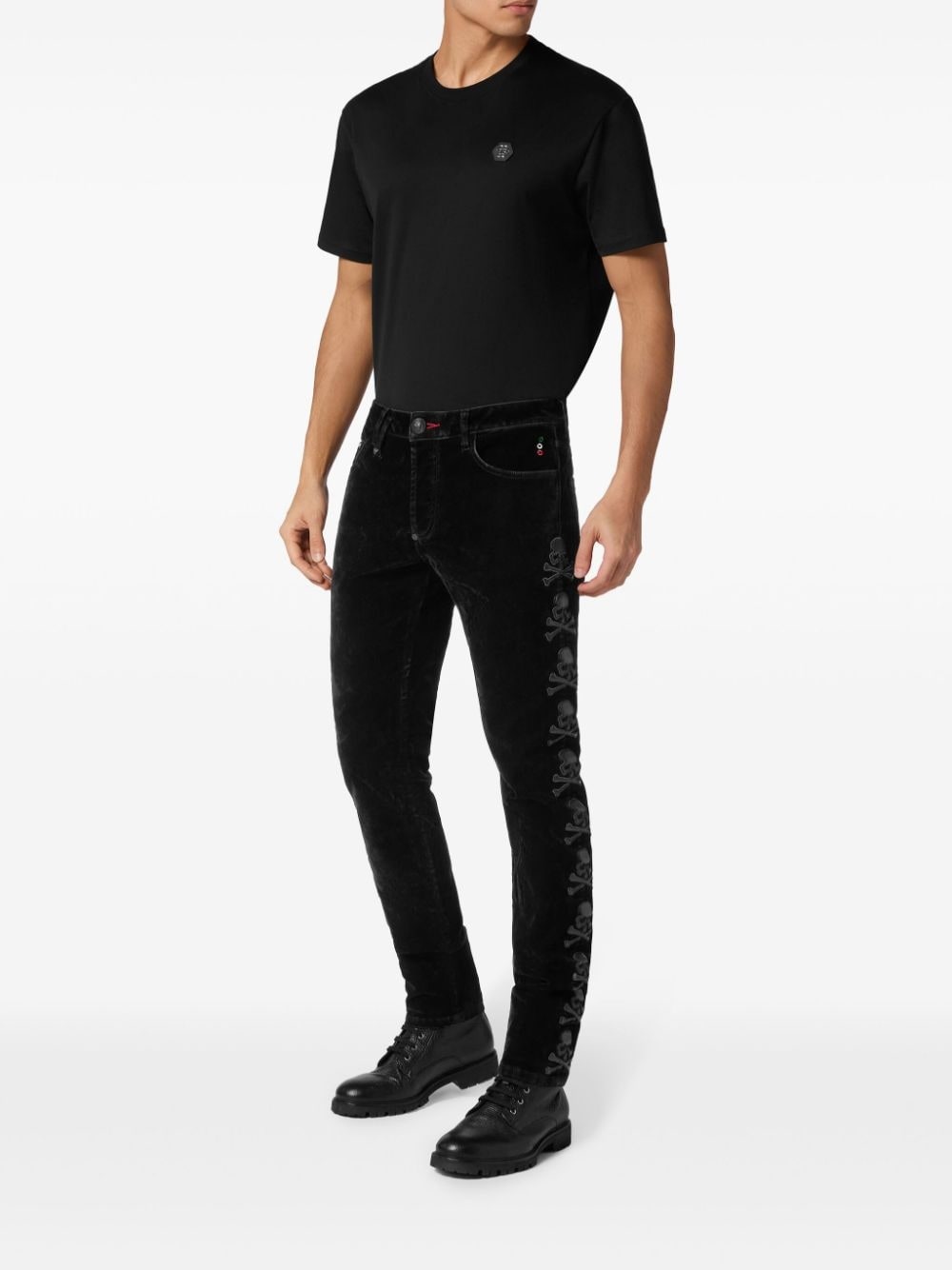 Skull mid-rise slim jeans - 2