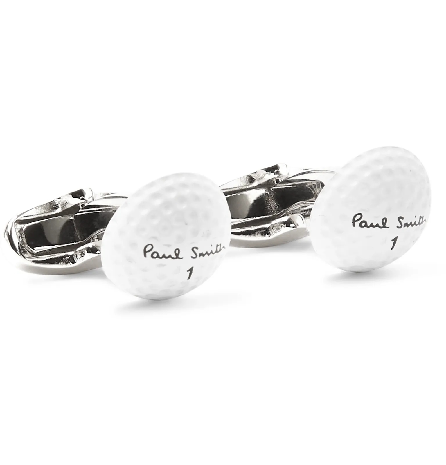 Silver-Tone and Enamel Cufflinks - 1