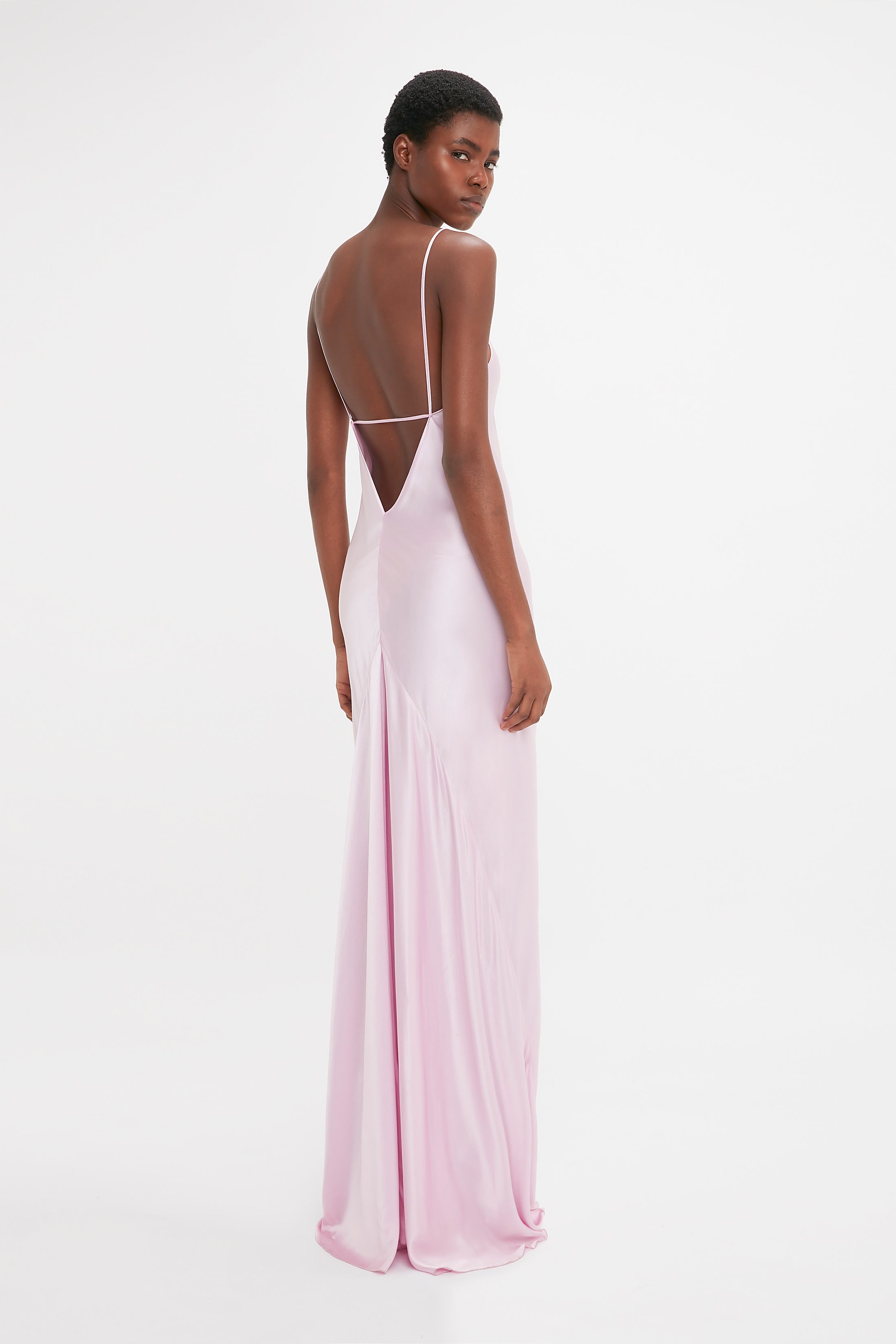 Low Back Cami Floor-Length Dress In Rosa - 5