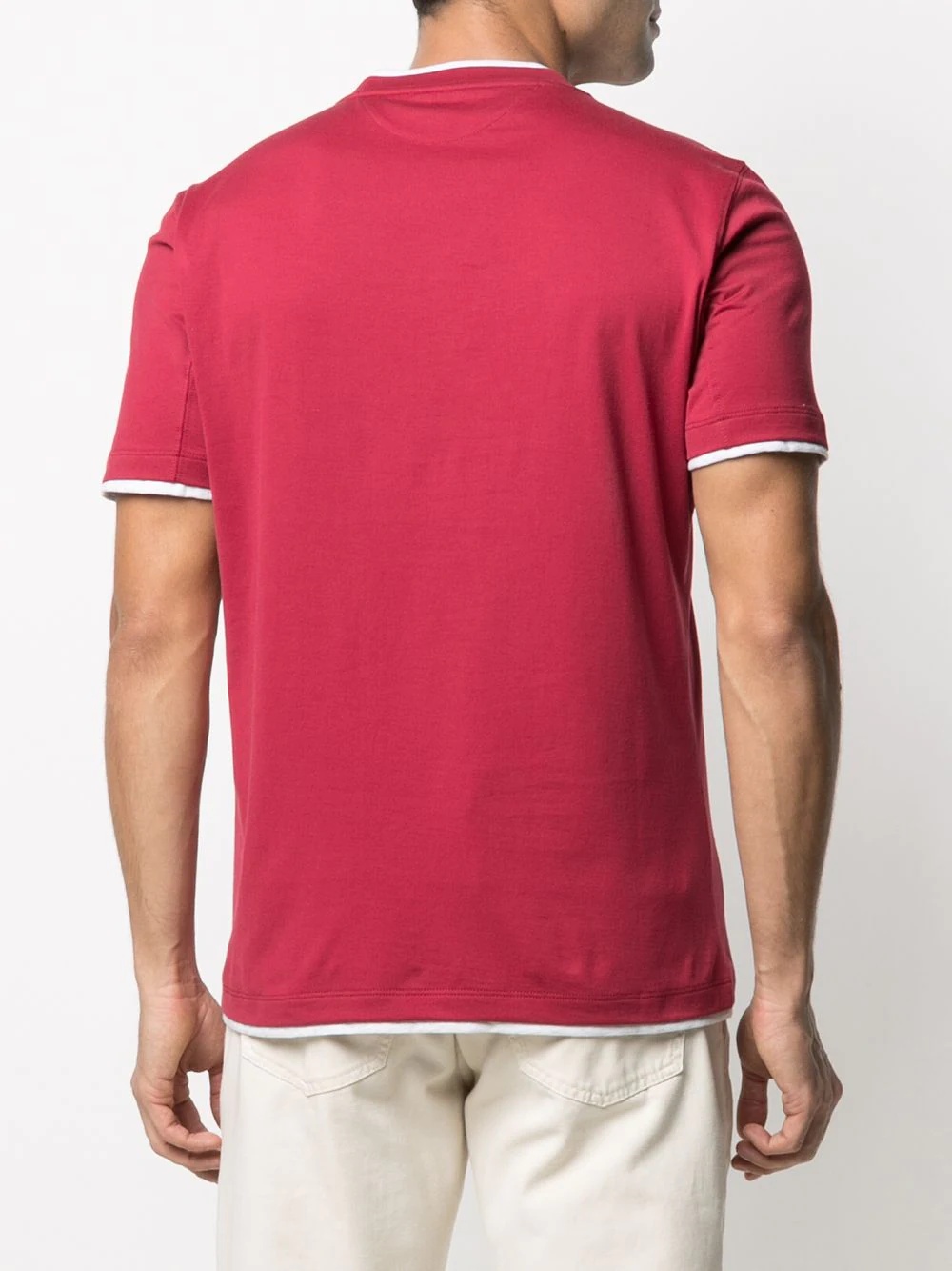 contrast-trim cotton T-shirt - 4