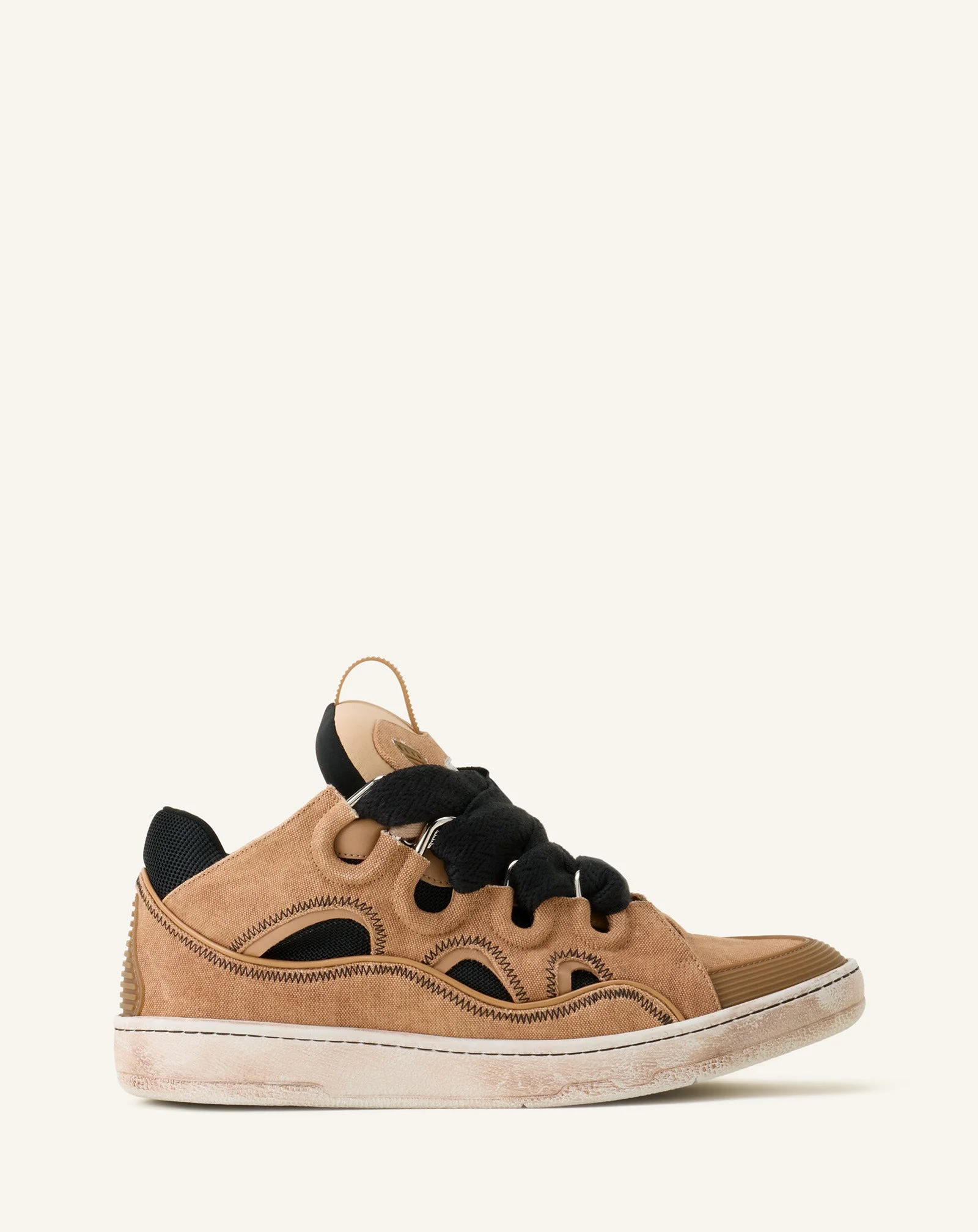 BROWN CURB CANVAS SNEAKERS - 1
